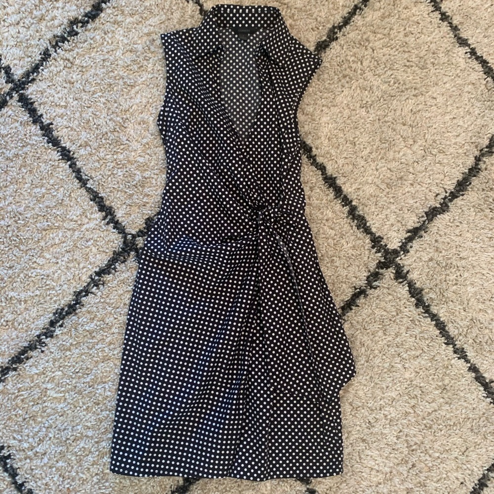 Express Polka dotted sleeveless wrap dress